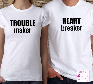 Komplet 2szt koszulek Trouble maker Heart breaker :)